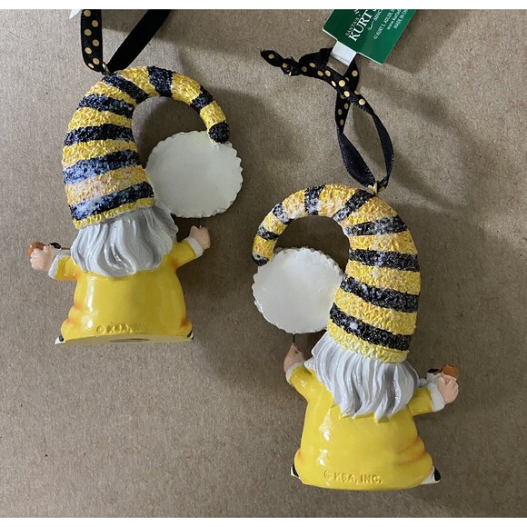 Let it Bee Yellow Sunflower Gnomes 4 inches high by Kurt Adler Lot of 2 Assorted - Picture 3 of 3